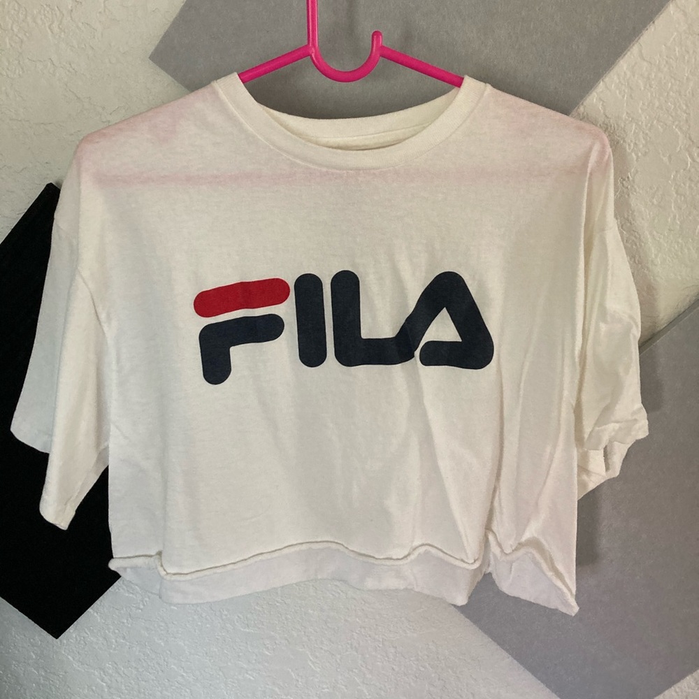 fila white crop top